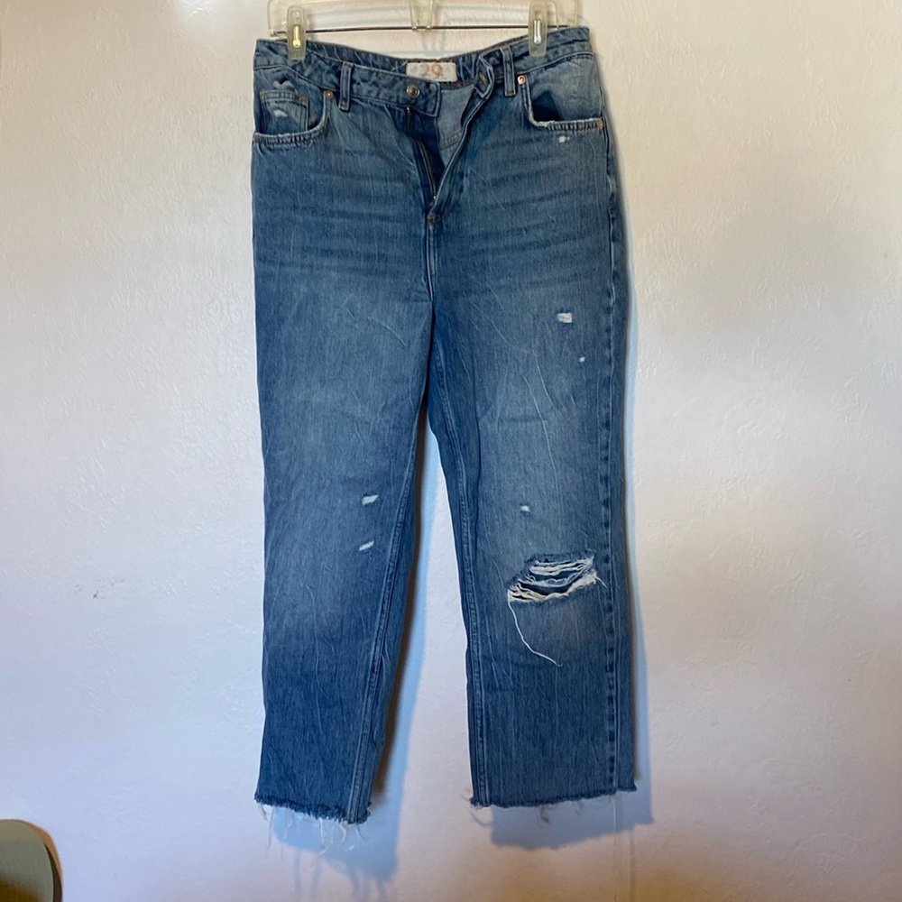 Free People “we the free” distressed high rise wide leg pants